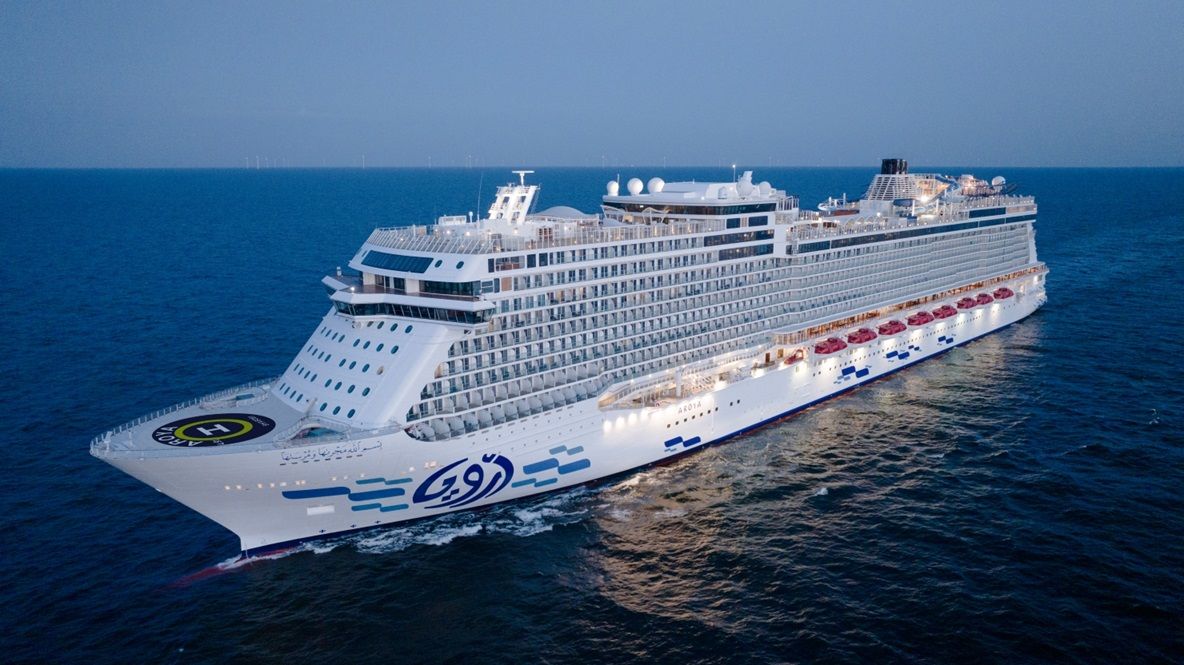 At sea