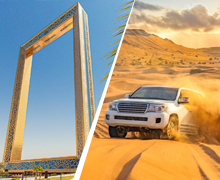 Dubai Frame Views, Desert Safari with BBQ Dinner